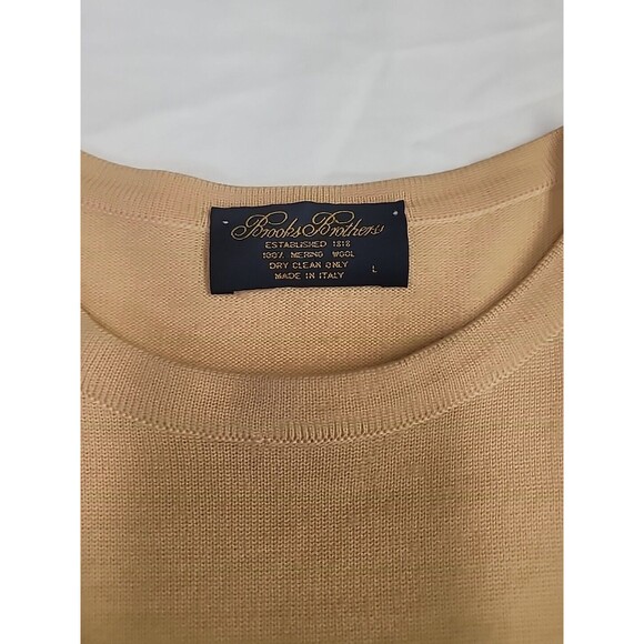 Brooks Brothers 100% Merino Wool Crew Italy Yellow Pull Over Sweater Women Large - Picture 4 of 7